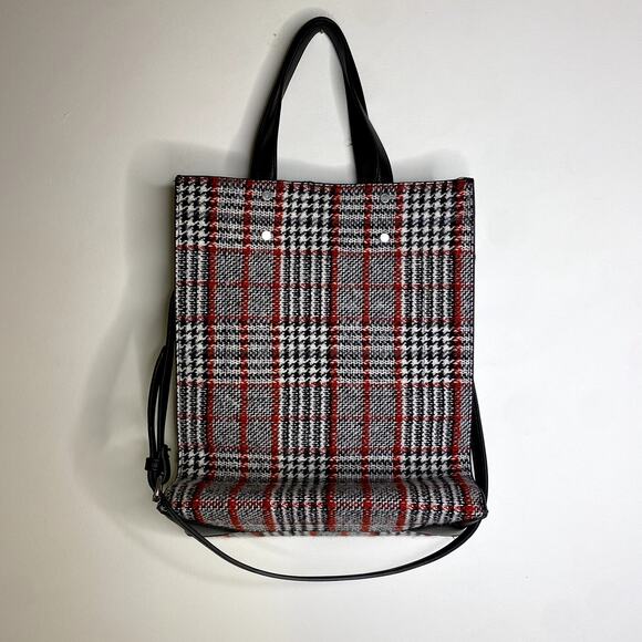 Design Lab Lord & Taylor Wool Plaid Tote Bag - Picture 3 of 8